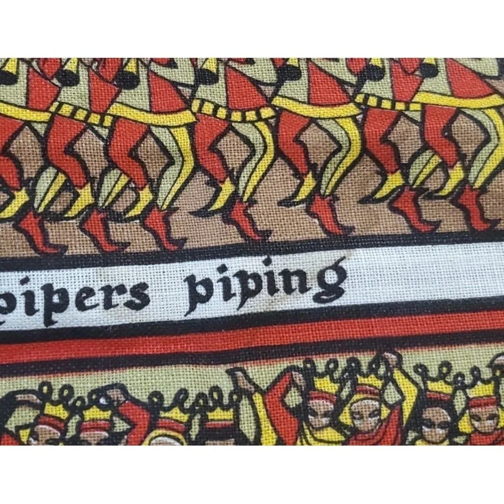Vintage Ulster Irish Linen Tea Towel 12 Days Of Christmas 19